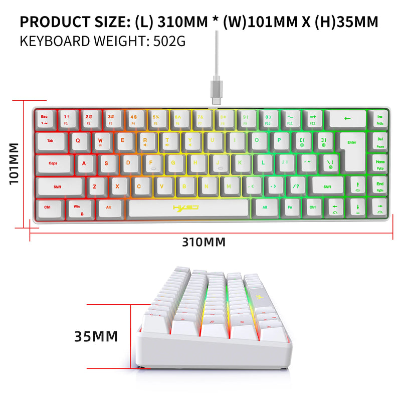 Teclado para gamers de 68 teclas