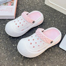 Cave shoes women's summer clothes non-slip beach soft soles flip-flops solid color toe round toe sandals