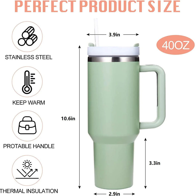 Copo Térmico de Aço Inoxidável 40oz - Tumbler com Isolamento Térmico e Alça