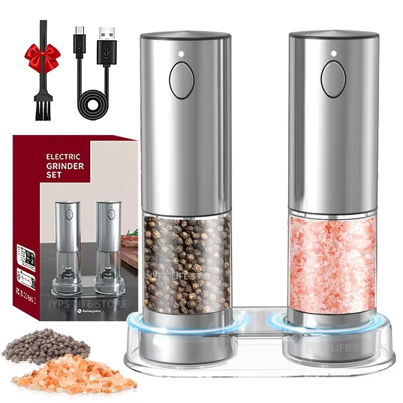 Stainless Steel Electric Pepper and Salt Grinder