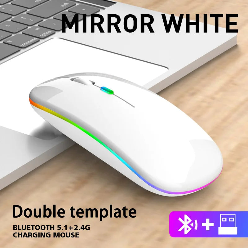 Mouse Sem Fio Bluetooth 5.1 + 2.4GHz