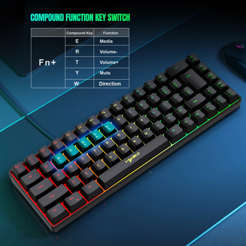 Teclado para gamers de 68 teclas