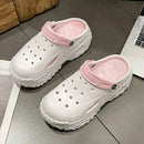 Cave shoes women's summer clothes non-slip beach soft soles flip-flops solid color toe round toe sandals