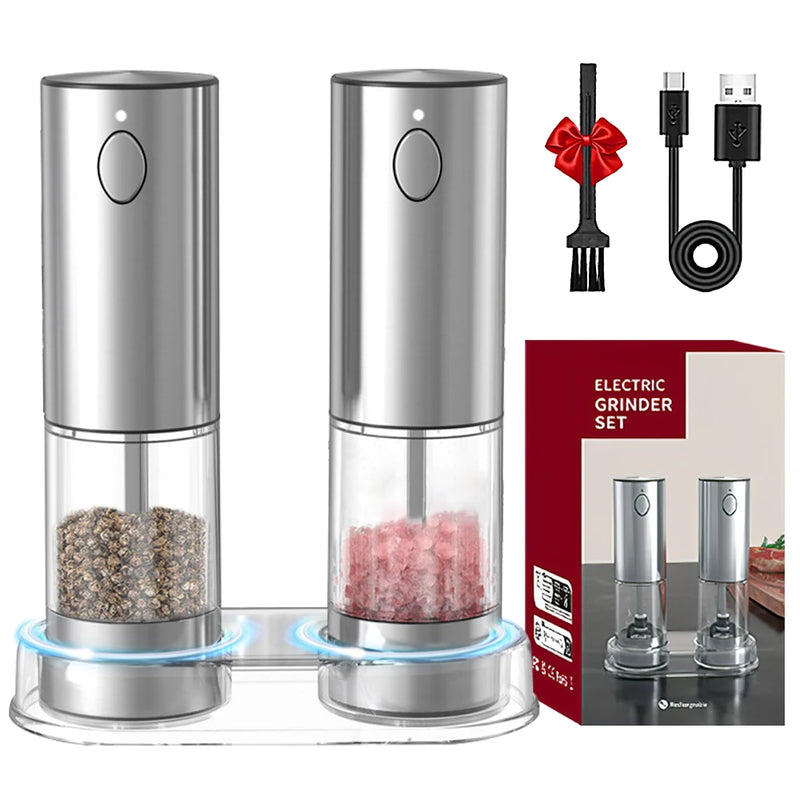 Stainless Steel Electric Pepper and Salt Grinder